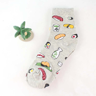 Calcetines Medianos de Algodón para Mujer con Diseño de Sushi y Vida Creativa - Image 16