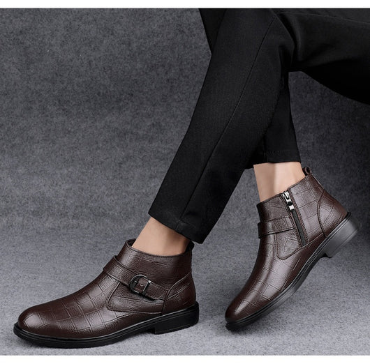 Botas de Cuero Premium Talla Grande: Calidez y Confort para el Invierno - Image 13