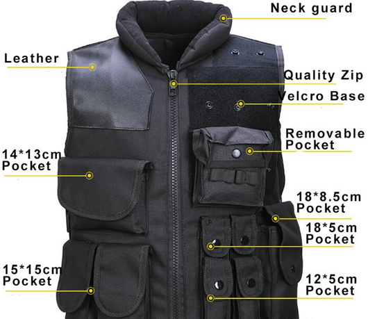 Chaleco Táctico Militar Negro para Hombre - Caza y Operaciones - Image 5