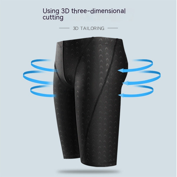 Traje de Baño Shark Skin Elástico con Gorro y Pantalón Corto Secado Rápido