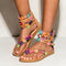 Sandalias Étnicas con Cuentas de Pétalos