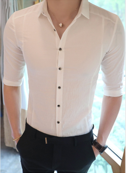 Camisa Clásica de Color Sólido para Hombre