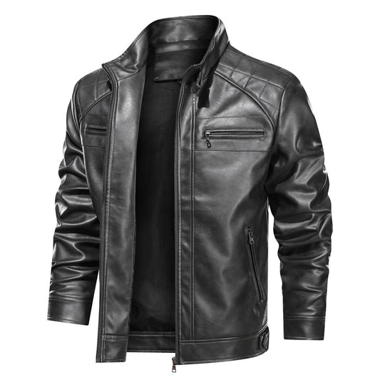 Chaqueta de Cuero Europea Otoño - Diseño Minimalista y Versátil