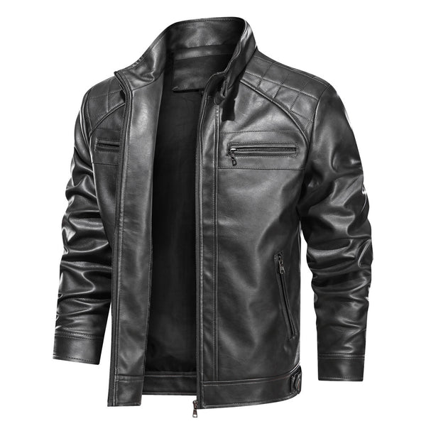 Chaqueta de Cuero Europea Otoño - Diseño Minimalista y Versátil