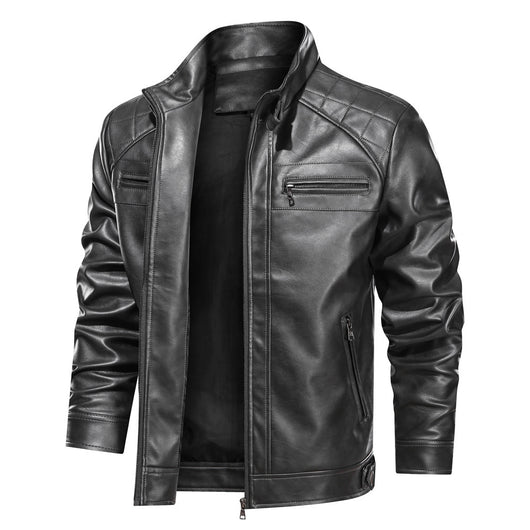 Chaqueta de Cuero Europea Otoño - Diseño Minimalista y Versátil
