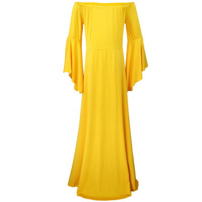 Vestido Premamá Largo Elegante con Hombros Descubiertos - Image 17