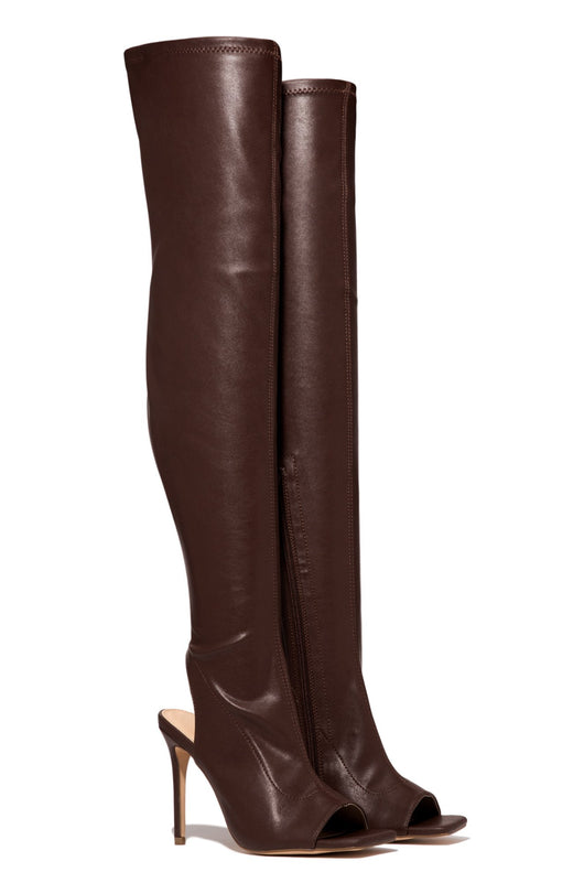 Botas Mujer Tacón Stiletto Punta Abierta Negro Elegante - Image 12