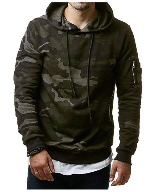 Sudadera Deportiva Camuflaje para Hombre con Cuello Alto