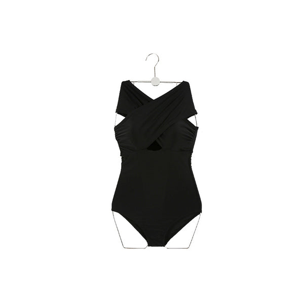 Traje de Baño Enterizo Negro con Cruce Intercambiable - Image 4