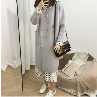 Cardigan Tejido Grueso Coreano Talla Grande - Abrigo Suelto Doble Botonadura para Otoño e Invierno - Image 7