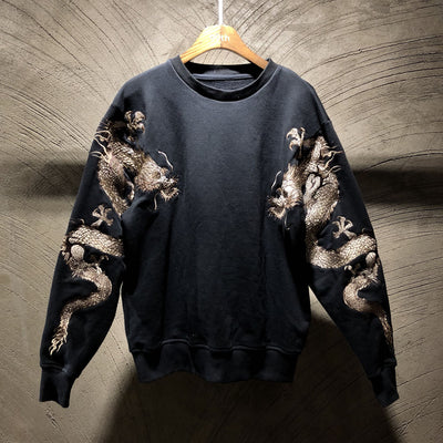 Sudadera de cuello redondo para hombre con bordado y mangas dobles - Image 8