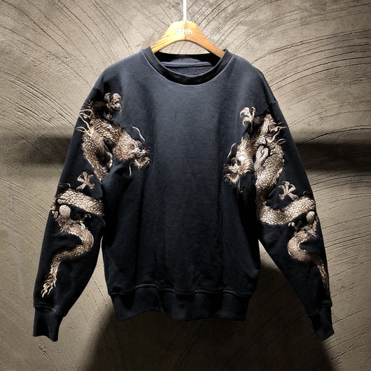 Sudadera de cuello redondo para hombre con bordado y mangas dobles - Image 8