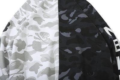Sudadera de Polar con Estampado Calavera Camuflaje Blanco y Negro - Image 3