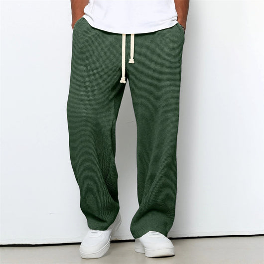 Pantalones Athleisure de Pierna Ancha y Tejido Waffle para Hombre - Image 33