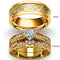 Anillos de Pareja con Dragón Dorado y Circón