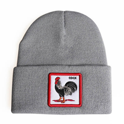 Gorro de Lana Tejido con Bordados de Animales para Invierno - Image 11