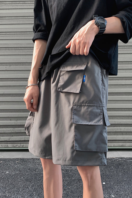 Pantalones Cortos Cargo Holgados de Múltiples Bolsillos para Hombre - Image 4