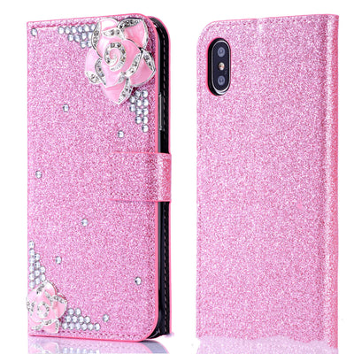 Funda iPhone con Cristales Camelia y Brillo Diamante - Image 4