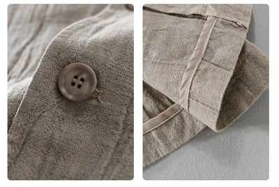 Camisa Suelta de Lino para Hombre - Diseño Minimalista y Versátil - Image 19