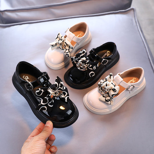 Zapatos de Cuero para Niñas con Moño Brillante - Estilo Princesa - Image 5