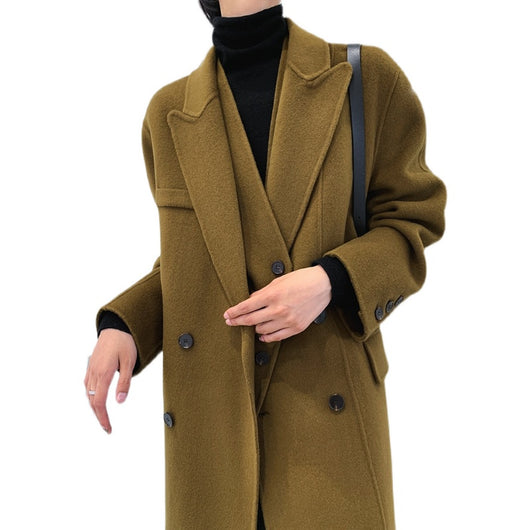 Abrigo Reversible de Cachemira y Lana para Mujer - Conjunto Dos Piezas