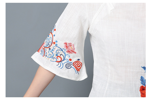 Camisa Elegante con Cuello Alto y Bordados Elaborados - Image 16