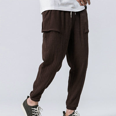 Pantalones Casuales de Doble Capa con Efecto Arrugado y Corte Acampanado - Image 24
