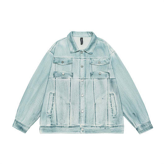 Chaqueta Denim Degradado Tie-dye para Hombre - Estilo Urbano Moderno - Image 7