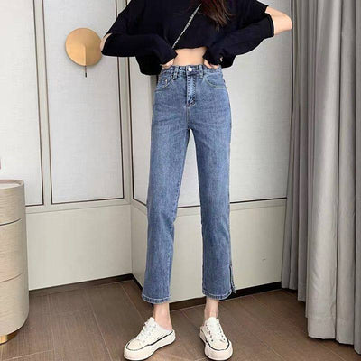 Jeans Rectos Slim para Mujer con Abertura - Image 6