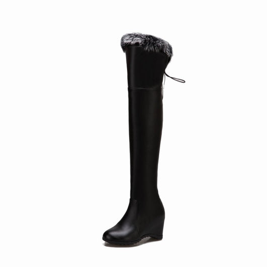 Botas Altas Invierno Mujer con Cuña y Forro Peludo - Image 5