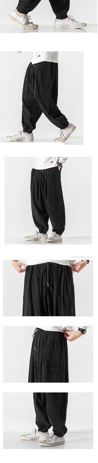 Pantalones Harem de Pana Suelta Talla Grande para Hombre - Image 19
