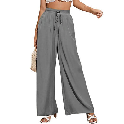 Pantalones Anchos de Talle Alto con Cintura Elástica Ajustable - Image 6