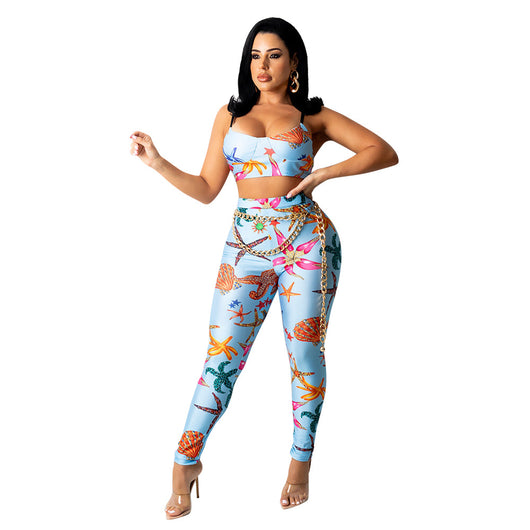 Pantalones Ajustados Estampados Sexy de Dos Piezas - Image 15
