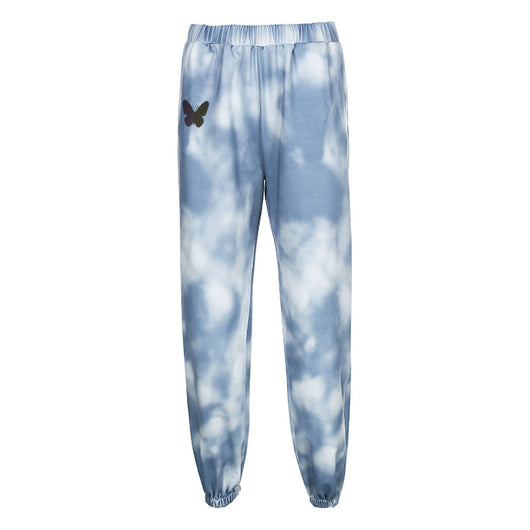 Leggings casuales tie-dye con estampado de mariposas - Image 23