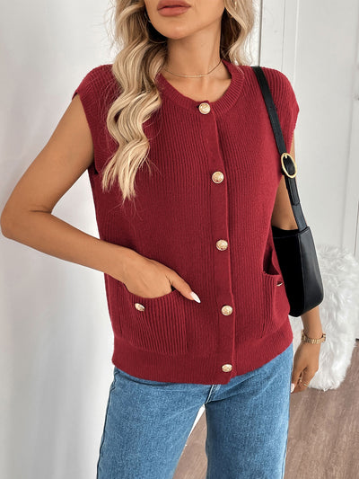 Cardigan Tejido Retro Estilo Universitario en Colores Sólidos - Image 7