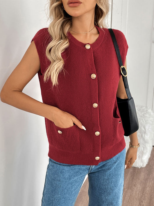 Cardigan Tejido Retro Estilo Universitario en Colores Sólidos - Image 7