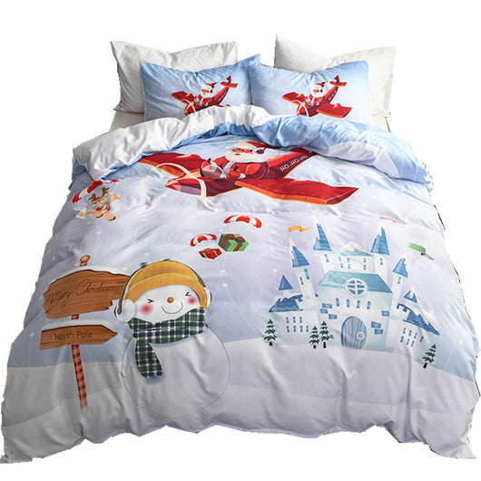 Juego de Cama 3D Navideño Papá Noel Feliz - Set de Tres Piezas - Image 2
