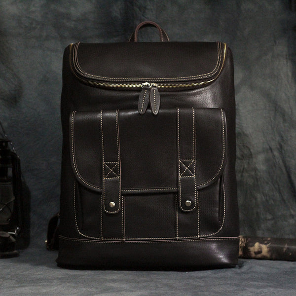 Mochila de Cuero Crazy Horse Estilo Retro para Hombre