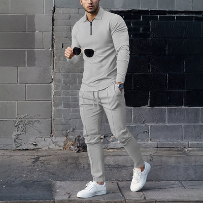 Traje Casual Completo para Hombre con Textura Waffle y Cierre - Image 10