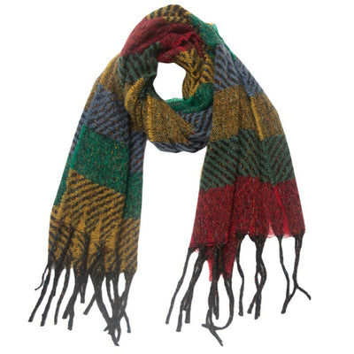 Bufanda Unisex a Rayas con Borlas - Cuello Cálido Europeo y Americano - Image 7