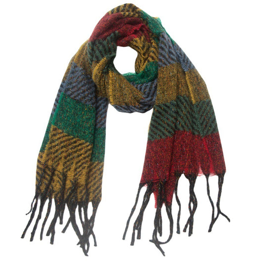 Bufanda Unisex a Rayas con Borlas - Cuello Cálido Europeo y Americano - Image 7