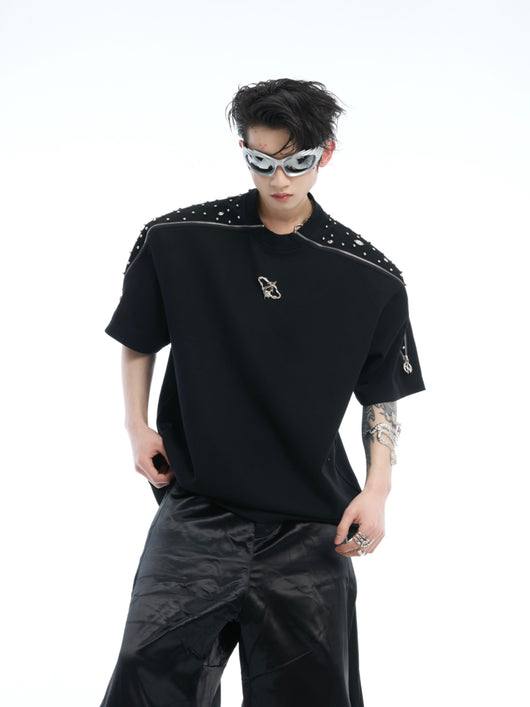 Blusa Corta Elegante con Cierre de Strass y Diseño Metálico - Image 10