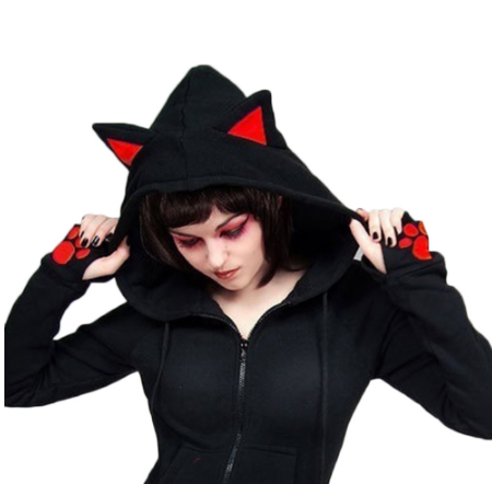 Sudadera con Capucha de Orejas de Gato