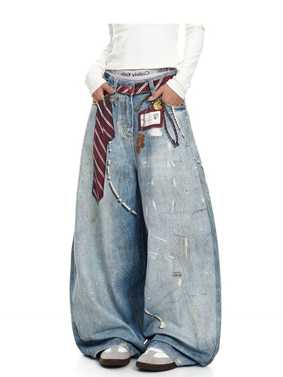 Jeans Bootcut Retro Tie-Dye Holgados para Hombre - Image 14