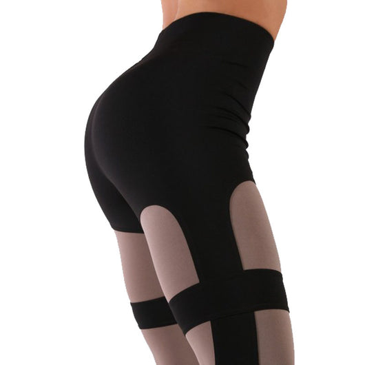 Pantalones de yoga para mujer con panel de malla - Image 8