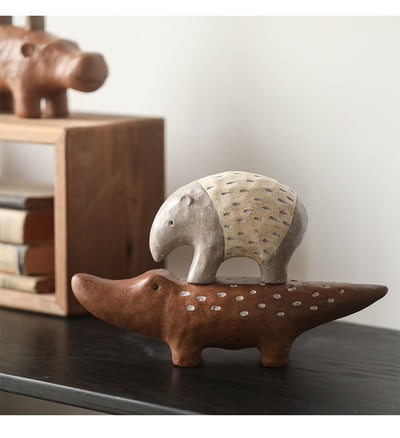 Adornos Vintage de Resina Artesanal con Animales para Estantería - Image 13
