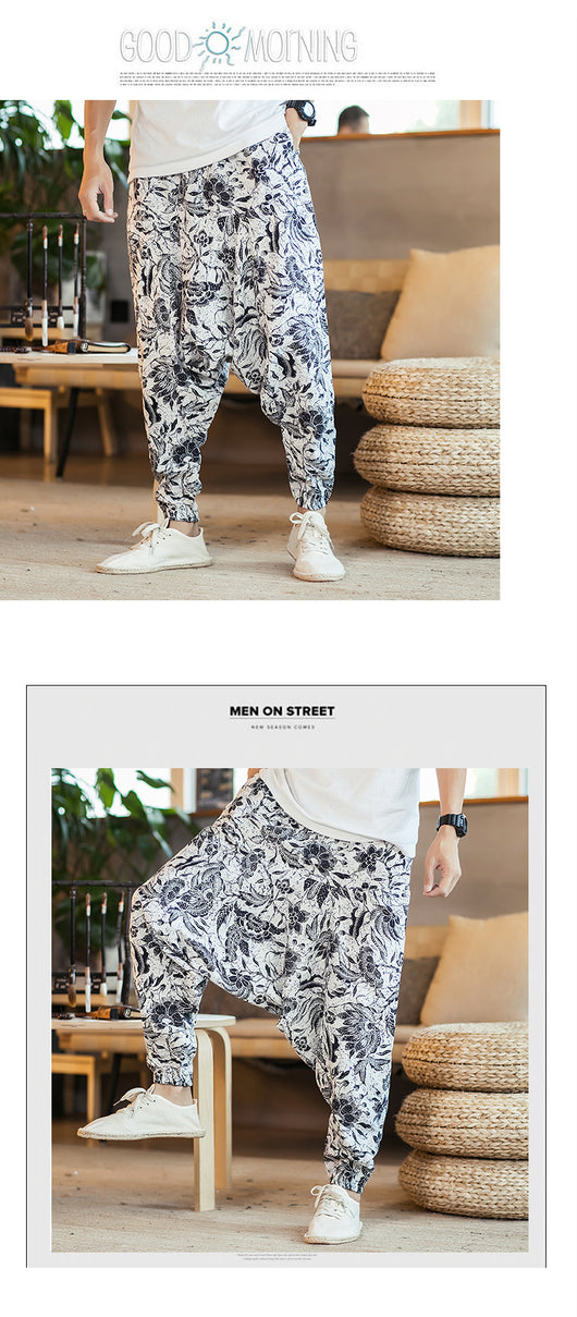 Pantalones de Lino Sueltos Estilo Hip-Hop Casual para Hombre - Image 11