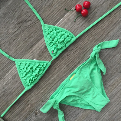 Traje de Baño Bikini con Volantes Múltiples para Niñas - Image 9