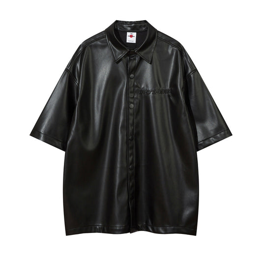 Camisa Suelta de Manga Corta con Cuello Solapa - Diseño Versátil para Cualquier Ocasión