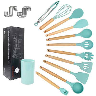 Juego de Utensilios de Cocina en Silicona - Espátula y Cuchara para Cocinar